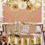 Champagne-Gold Sage Bridal Shower Decoration Set