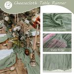 12 Pack 10Ft Dusty Sage Green Cheesecloth Runners