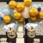2Pcs Diamond Ring Balloons for Weddings & Parties