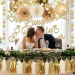 Champagne-Gold Sage Bridal Shower Decoration Set