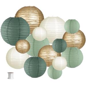 Sage Green Paper Lanterns for Wedding Decor