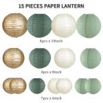 Sage Green Paper Lanterns for Wedding Decor