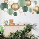 Sage Green Paper Lanterns for Wedding Decor