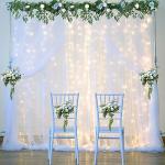 White Tulle Curtain with String Lights for Events
