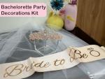 Bachelorette Party Rose Gold Crown and Sash Set