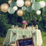 Sage Green Paper Lanterns for Wedding Decor