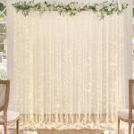 Champagne Tulle Curtain with Lights for Weddings