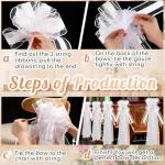 12 Large Wedding Pew Bows with Tulle Tails