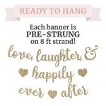 Gold Glitter Love & Laughter Bridal Banner