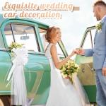 12 Large Wedding Pew Bows with Tulle Tails