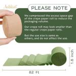 AOBKIAT Wedding Party Decorations, 5 Rolls Olive Green Khaki Crepe Paper Streamers for Green Boho Wedding, Birthday, Bridal/Baby Shower