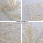 Snowkingdom 10 Ft Gold Table Runner, Sheer Gauze Chiffon Tulle Cheesecloth Sequin Glitter Metallic Foil, Table Decorations for Home Wedding Anniversary Party Birthday Holiday Christmas Thanksgiving