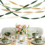 AOBKIAT Wedding Party Decorations, 5 Rolls Olive Green Khaki Crepe Paper Streamers for Green Boho Wedding, Birthday, Bridal/Baby Shower