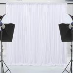 10x10ft Wrinkle Free White Backdrop Curtain for Parties Soft Fabric Drapes Wedding White Curtain Backdrop for Birthday Party Decorations Background for Photography 5x10ft, 2 Panels