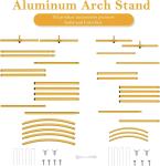 Set of 2 Arch Backdrop Stand Metal Wedding Arch Stand Frame 7.2&6FT Party Decor