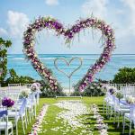 Large Double Pole Heart Shape Wedding Arches Metal Backdrop Stand Antirust Arbor