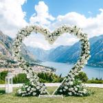 Large Double Pole Heart Shape Wedding Arches Metal Backdrop Stand Antirust Arbor