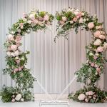 Large Double Pole Heart Shape Wedding Arches Metal Backdrop Stand Antirust Arbor