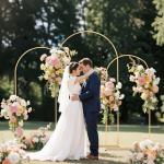 Uimoso Wedding Arch Backdrop Stand Set of 3 Metal 7.2ft 6.6ft 6ft Party Stand