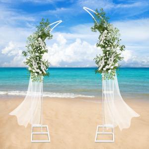 2 PCS Curved Wedding Arched Stands Backdrop Stand for Ceremony and Party