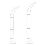 2 PCS Curved Wedding Arched Stands Backdrop Stand for Ceremony and Party