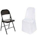 10 White Polyester FOLDING CHAIR COVERS Wedding Banquet Reception Decorations