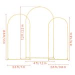 Uimoso Wedding Arch Backdrop Stand Set of 3 Metal 7.2ft 6.6ft 6ft Party Stand