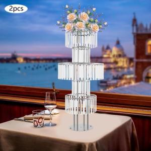 5 Tier Flower Stands, 2PCS Flower Stands, Crystal Flower Stands Round Modern