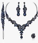 CSY Elegant Crystal Bridal Necklace Earrings Set Costume Jewelry Wedding Party