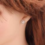 Silver Pearl Bridesmaid Jewelry Set Necklace Earrings Bracelet Love Knot CZ