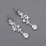 Wedding Bridal Jewelry Set Cubic Zirconia Necklace Earrings Silver Tone Women 80