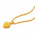 Luxury 24K Dubai Gold Heart Jewelry Set –Necklace & Earrings Gift for Her