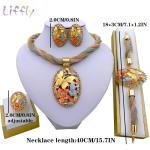 African Jewelry Dubai Gold Plated Jewelry Set Women Wedding Bridal 101