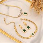 Necklace Bracelet Earring set 18K Gold Plated Holiday Gift Set