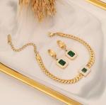 Necklace Bracelet Earring set 18K Gold Plated Holiday Gift Set