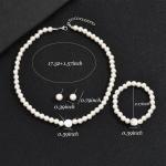 Womens Classic Pearl Necklace Bracelet Earrings Set Bridal Wedding Jewelry