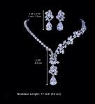 18k White Gold Plated Red Garnet Gemstone Necklace Earrings Christmas Gift Set