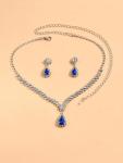 Wedding Jewelry Sets for Brides Rhinestone Necklace and Earring Set Bracelet