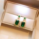 Elegant 3-piece Jewelry Set – Emerald Ring, Necklace & Earrings for Weddings