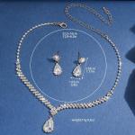 Wedding Jewelry Sets for Brides Rhinestone Necklace and Earring Set Bracelet