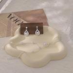 Silver Pearl Bridal Jewelry Set Necklace Bracelet Earrings Wedding Gift