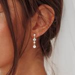 SELSHE Wedding Earrings for Brides, Dainty 14k Gold Plated Formal Pearl Earrings for Women Cute Long Dangle Earrings for Women Trendy Hypoallergenic Pearl Drop Prom Jewelry Womens