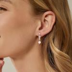 SELSHE Wedding Earrings for Brides, Dainty 14k Gold Plated Formal Pearl Earrings for Women Cute Long Dangle Earrings for Women Trendy Hypoallergenic Pearl Drop Prom Jewelry Womens