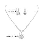 JAKAWIN Bride Silver Bridal Necklace Earrings Set Crystal Wedding Jewelry Set Rhinestone Choker Necklace for Women (Set of 3) (NK144-3) (1 Silver)