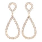 Legitta Rhinestone Teardrop Long Drop Earrings Cubic Zirconia Statement Geometric Dangle with Studs for Women Wedding Jewelry