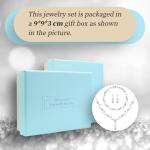 GZWHD Bridal Jewelry Sets for Wedding Bridesmaid Accessories Necklace Bracelet Earrings Set for Bride Silver Jewelry Set for Women Party Prom