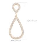 Legitta Rhinestone Teardrop Long Drop Earrings Cubic Zirconia Statement Geometric Dangle with Studs for Women Wedding Jewelry