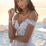 BriLove Wedding Bridal Jewelry for Women Cubic Zirconia Marquise Teardrop Leaf Cluster Y-Necklace Dangle Earrings Link Bracelet Set Clear Gold-Plated-Brass