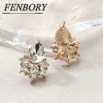 FENBORY Clear Rhinestone Earrings Fancy Crystal Cluster Drop Bridal Wedding Prom Earrings for Women