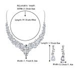 BriLove Wedding Bridal Jewelry Set for Women Austrian Crystal Teardrop Cluster Statement Necklace Dangle Earrings Clear Silver-Tone